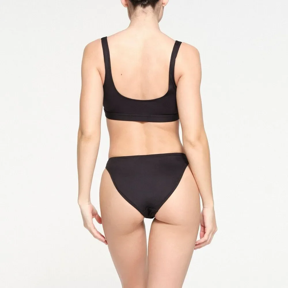 Skims Swim Mid Coverage Bottom Onyx Size XL